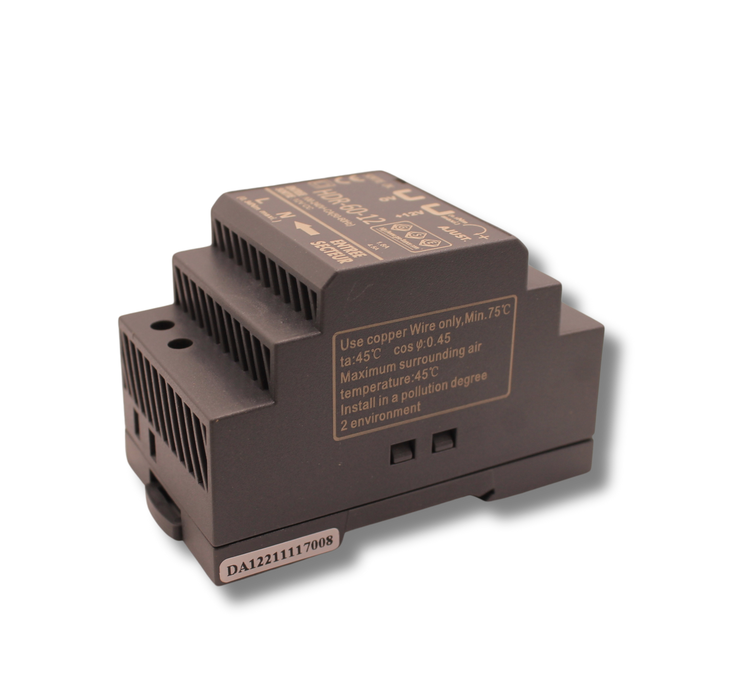 HDR1260 - Alimentation en Rail-Din 12 Volts 4,5 Ampères