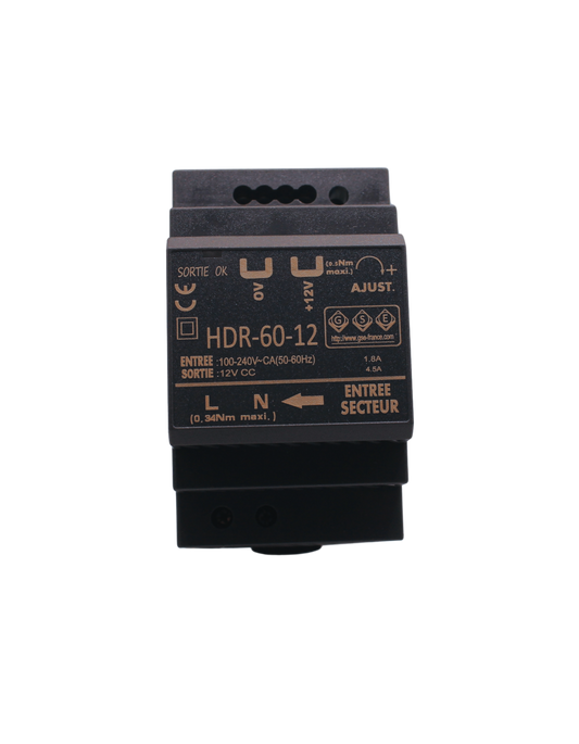 HDR1260 - Alimentation en Rail-Din 12 Volts 4,5 Ampères