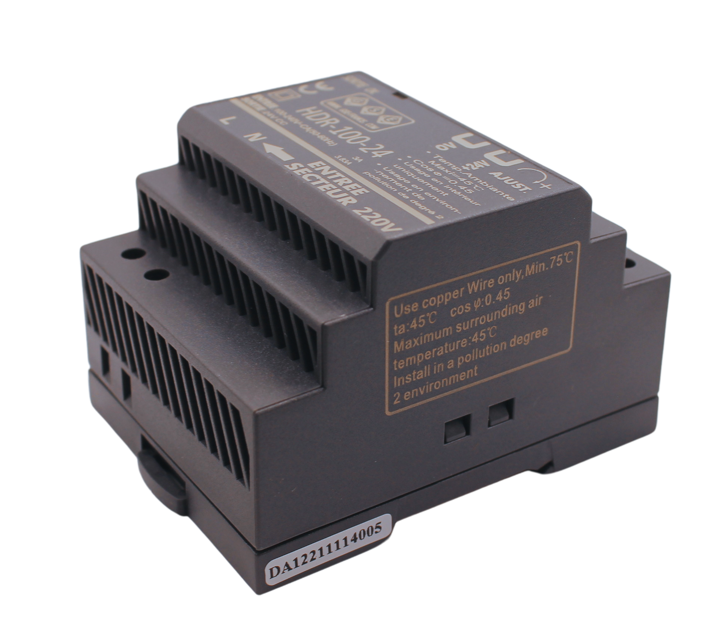 HDR24100 - Alimentation en Rail-Din 24 Volts 3.75 Ampères