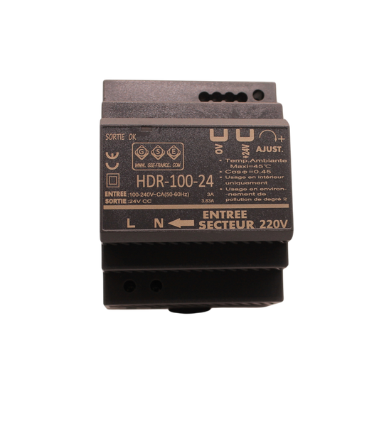 HDR24100 - Alimentation en Rail-Din 24 Volts 3.75 Ampères