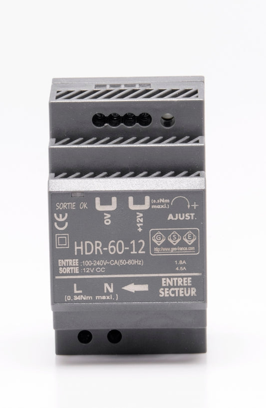 HDR1260 - Alimentation en Rail-Din 12 Volts 4,5 Ampères